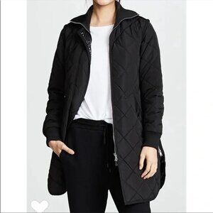 Womens Sosken Studios Marla Minicucci Gemma Black Zip Quilted Coat Jacket 2 US/M